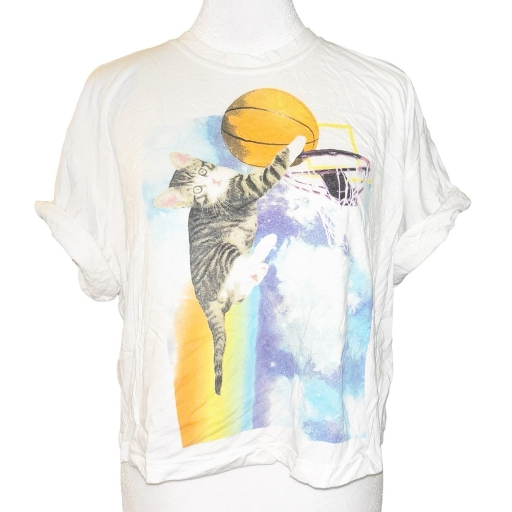 Kitty basketball crop top